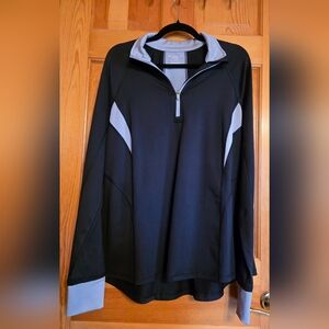 Tek Gear Black and Light Gray Quarter-Zip Performance Pullover